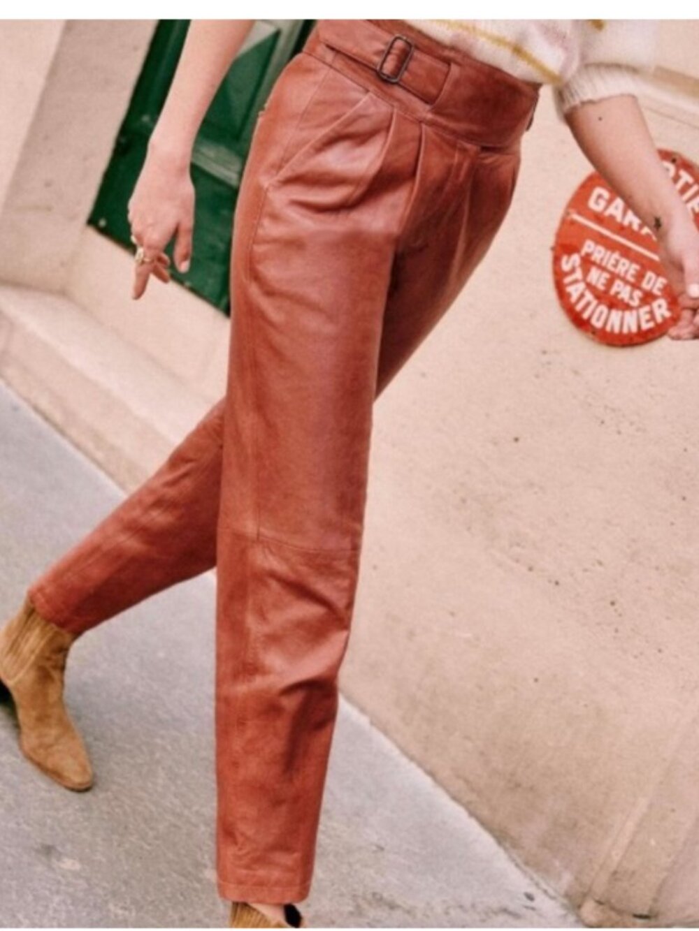 Sezane Francky Pant Lamb Leather